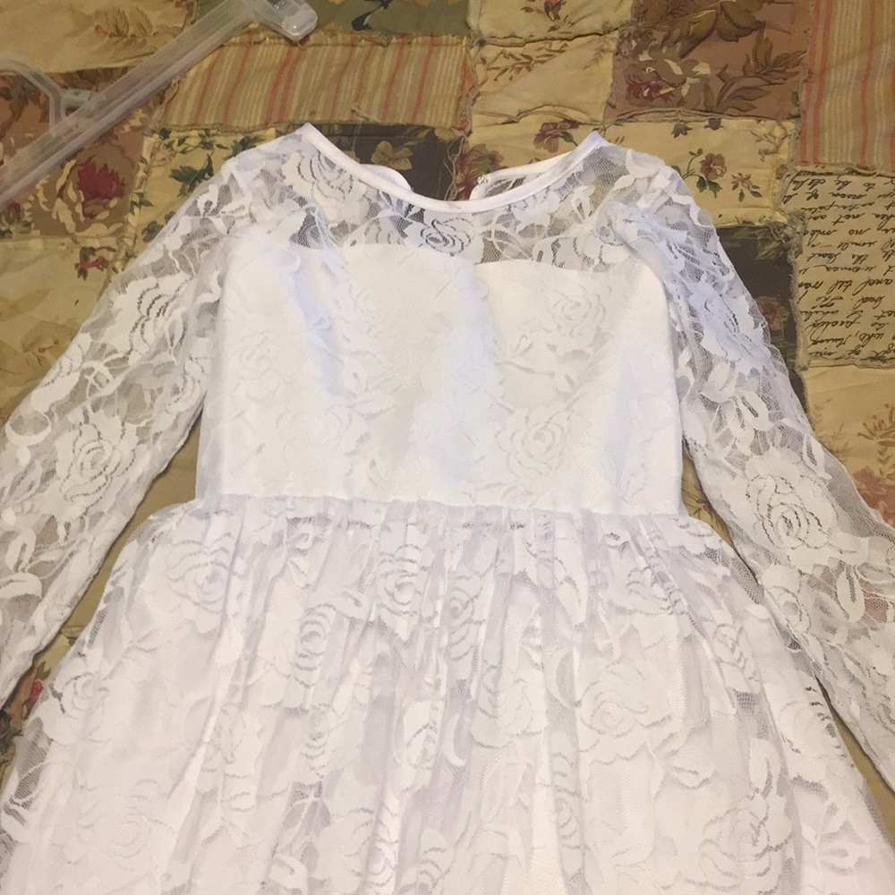 Girls dress. Beautiful white lace maxi dress.